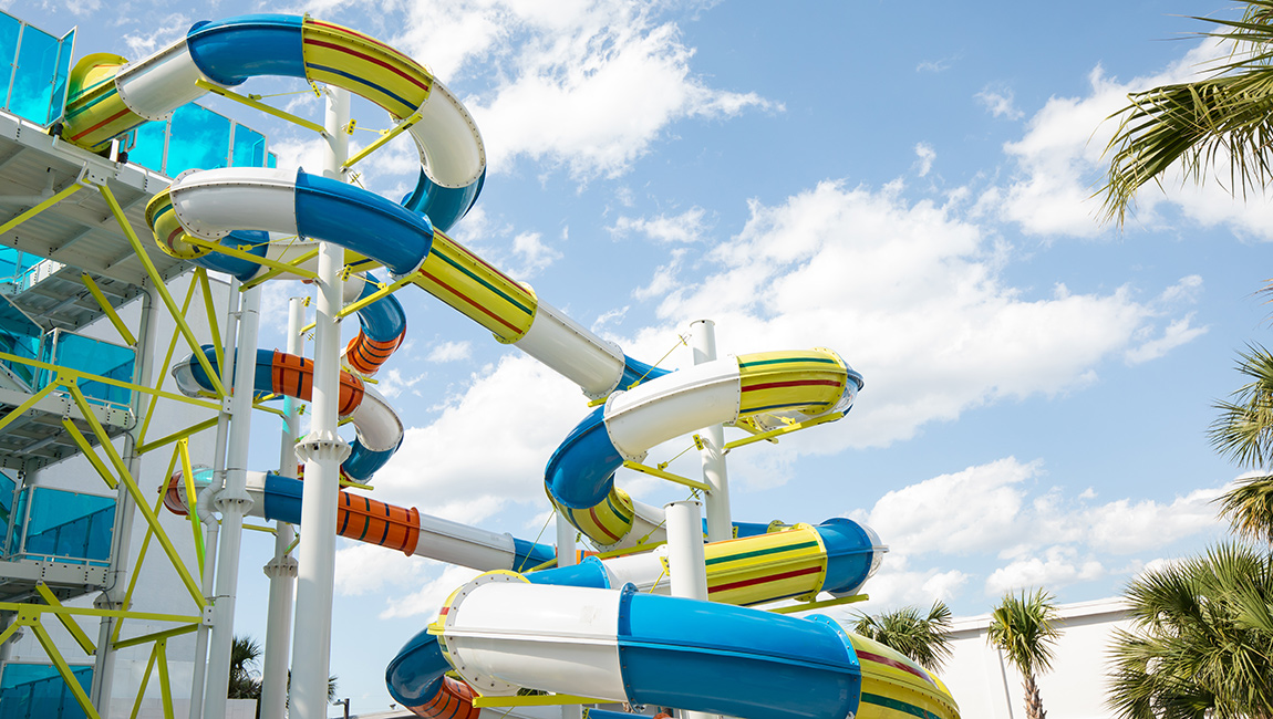 Blue and yellow slide