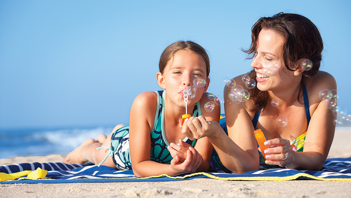 Mother Daughter on Beach