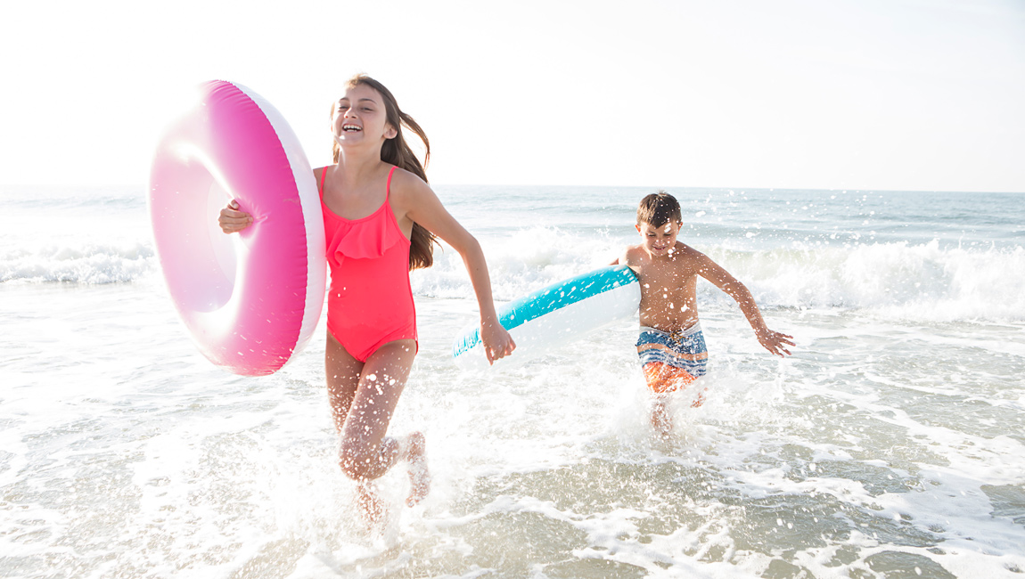 Kids Playing in the Water in Myrtle Beach