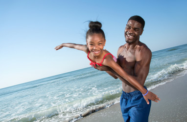 father daughter beach